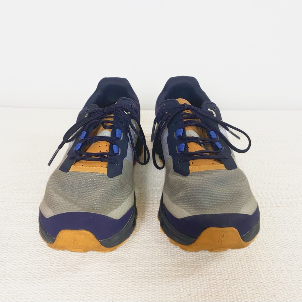 On Running Women's Gray Navy Orange Cloudventure Trail Sneakers - Picture 7 of 11